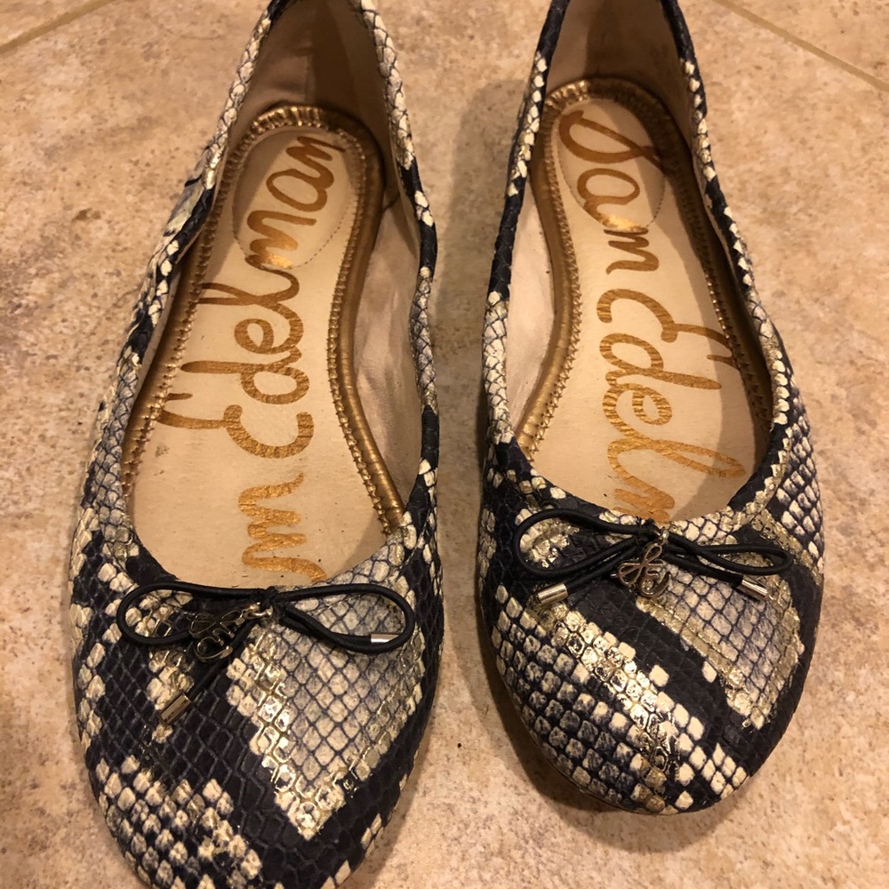 Sam Edelman Silver Snake Felicia Flat